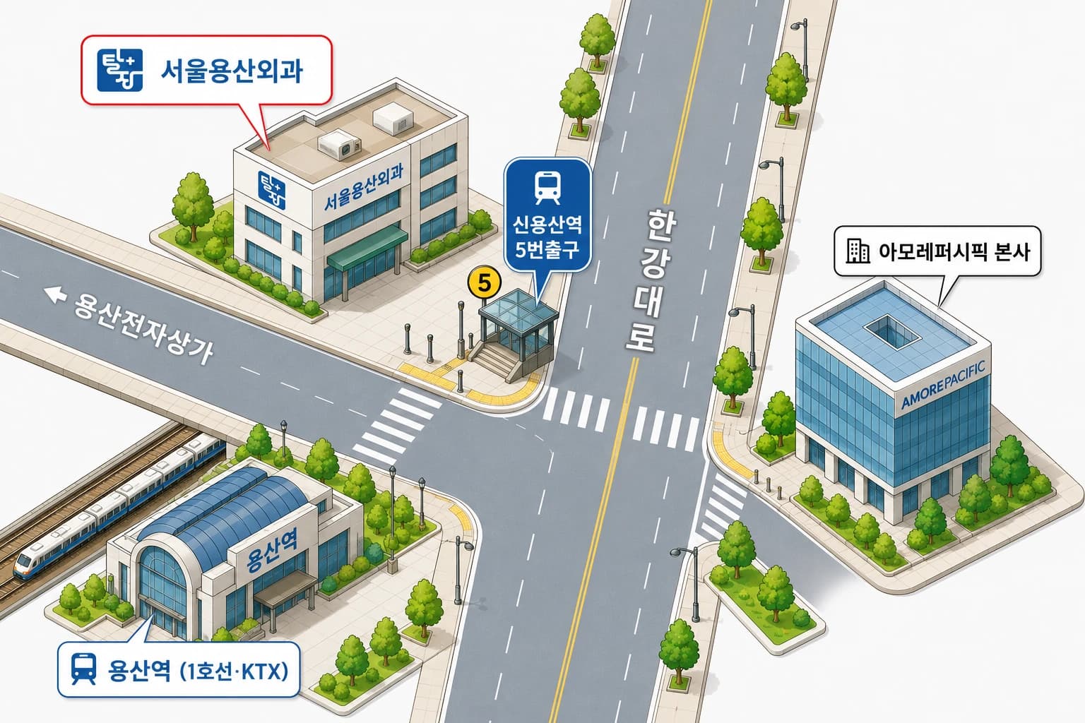 서울용산외과의원 오시는길 약도